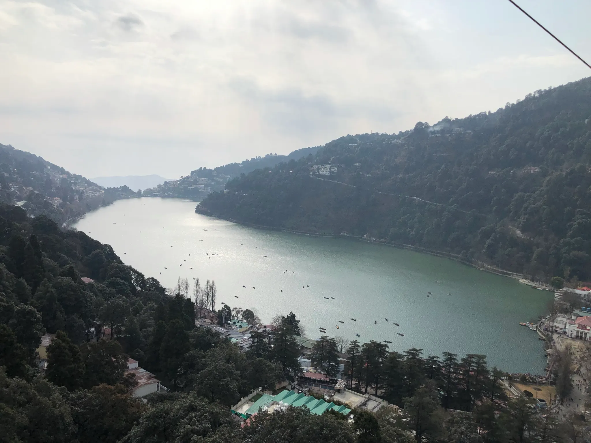 Lakes of Kumaon — View of Nainital lake from Snow View Point